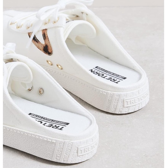 *new* Tretorn White/Leopard Easy Nylite Mule Sneaker - Picture 3 of 8